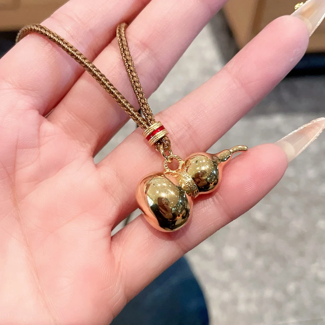 铜合金棉绳项链 镜面葫芦项链福禄毛衣链