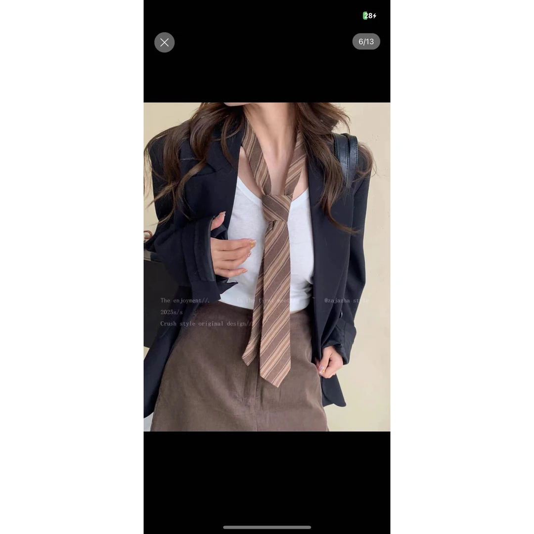 048-英伦风领带法式经典休闲商务西装+随机领带
