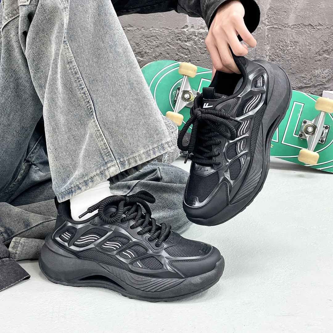 回力黑色厚底增高老爹鞋男款春秋2025新款复古休闲百搭运动鞋男鞋