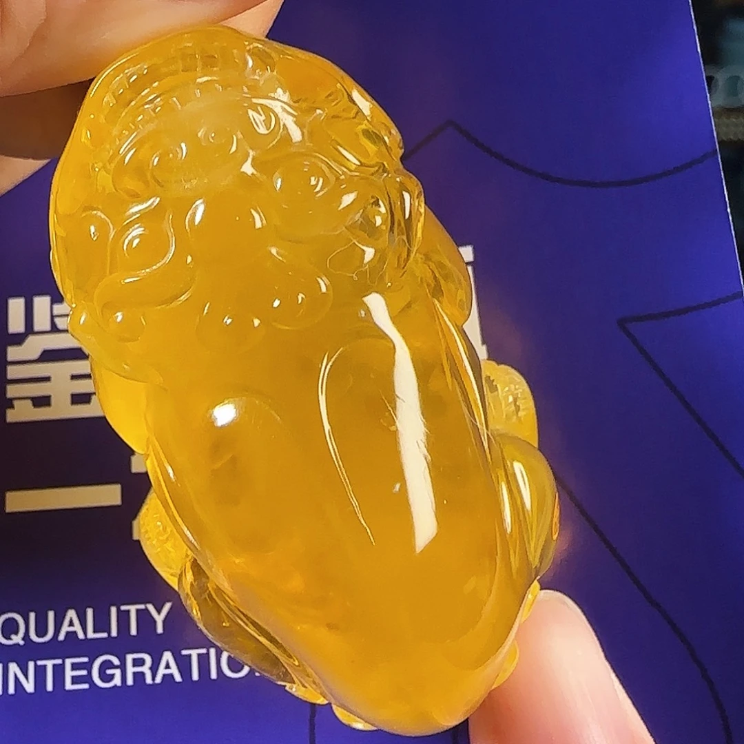 蜜蜡未镶嵌颈饰鸡油红焦皮料爆花肚子藏金貔貅