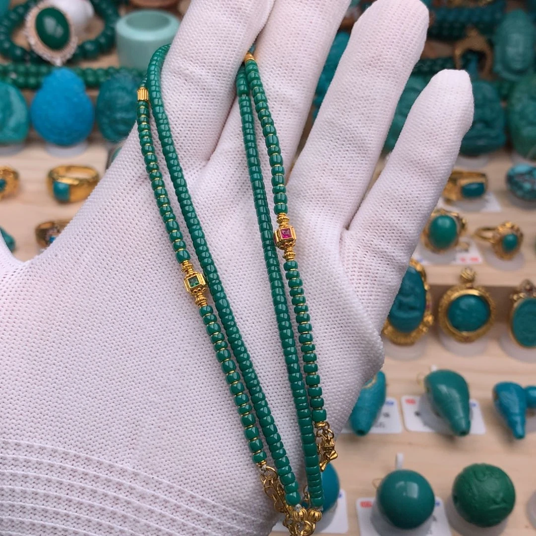 未镶嵌绿松石珠宝奇石3mm