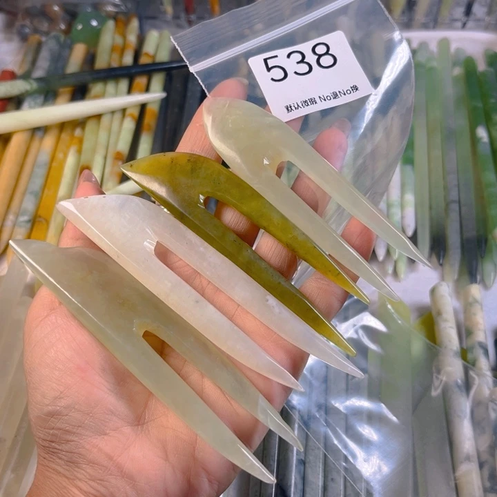 未镶嵌蛇纹石玉发簪