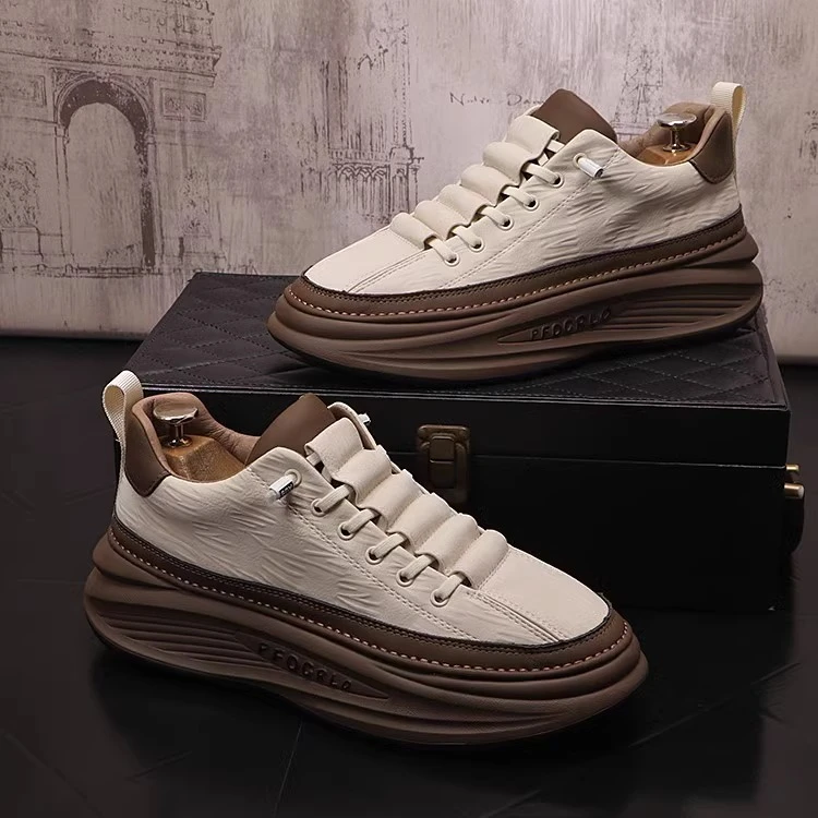 法莎尼亚男士休闲鞋2025新款厚底阿甘鞋内增高透气时尚百搭百搭男