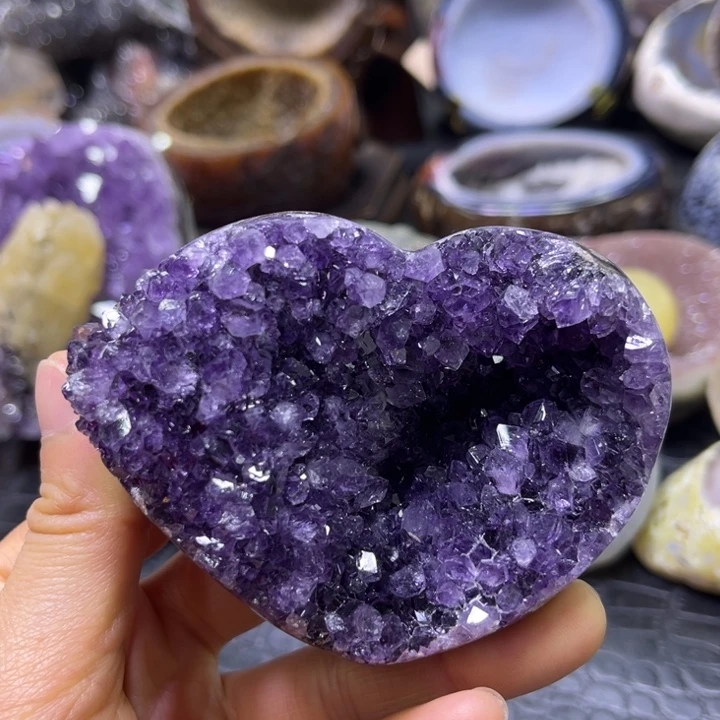 珠宝半成品未镶嵌水晶紫晶窝
