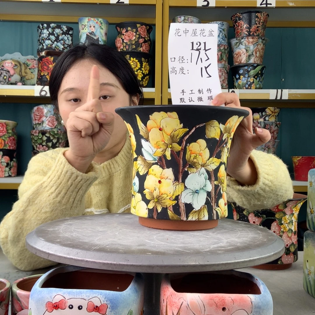 陶景德镇手工花盆121