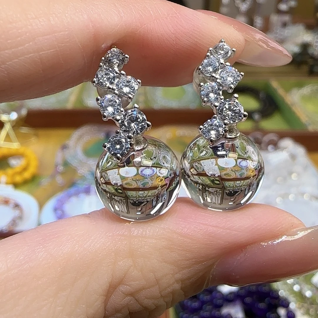 燕***儿未镶嵌水晶手串天然白水晶全净体白水晶耳坠