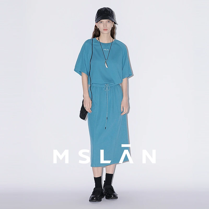 MSLAN商场同款夏季新款宽松时尚休闲柔软舒适针织套装女 MGBEG101