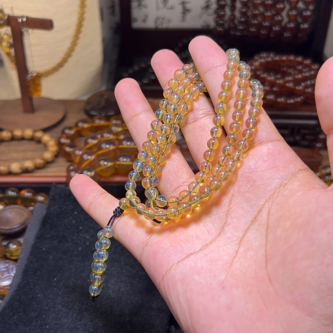 琥珀未镶嵌颈饰5.5mm蓝珀108