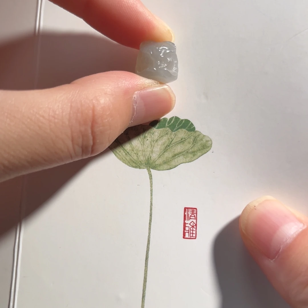 和田玉未镶嵌吊坠(不含链)浅紫醒狮11mm66