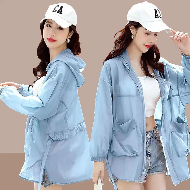 2025年夏新款宽松防晒衣小众防晒服女长袖短外套洋气百搭透气通勤