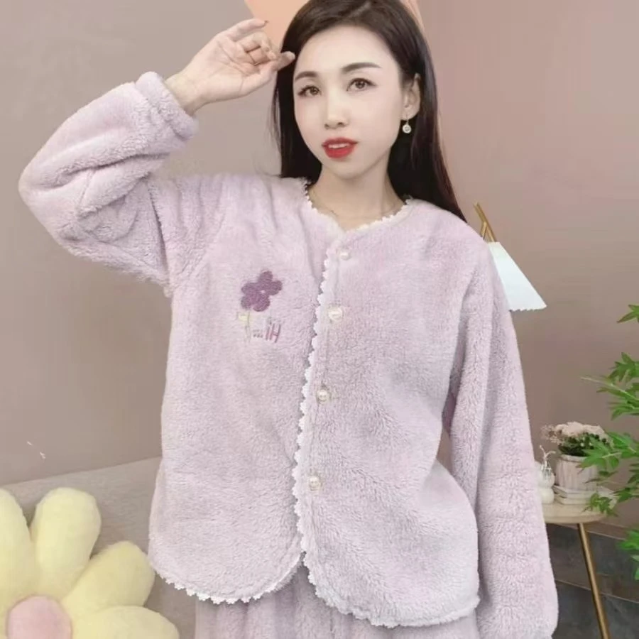 2023新款女士睡衣网红秋冬保暖休闲时尚秋冬季宽松休闲风家居服