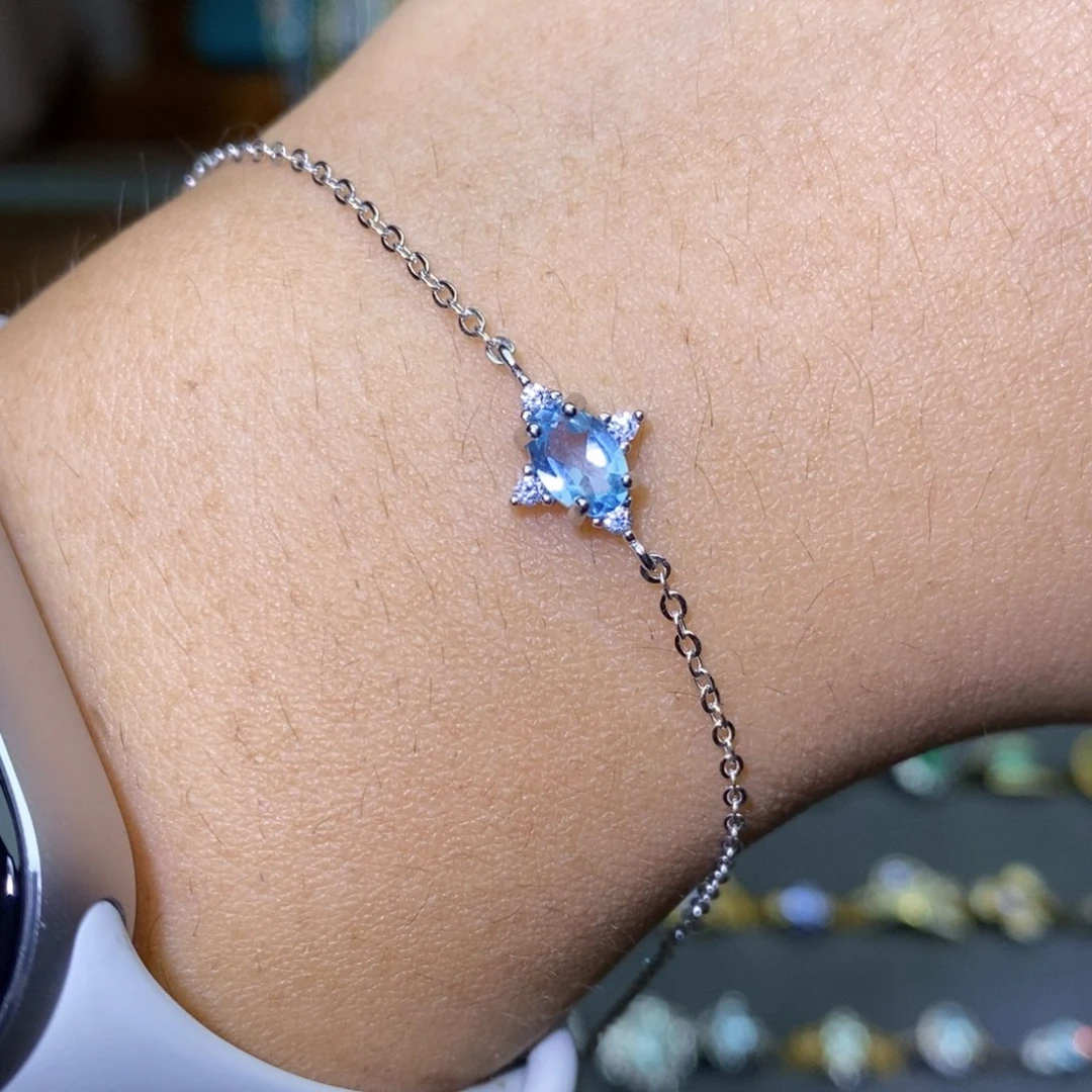 银S925镶嵌手链托帕石