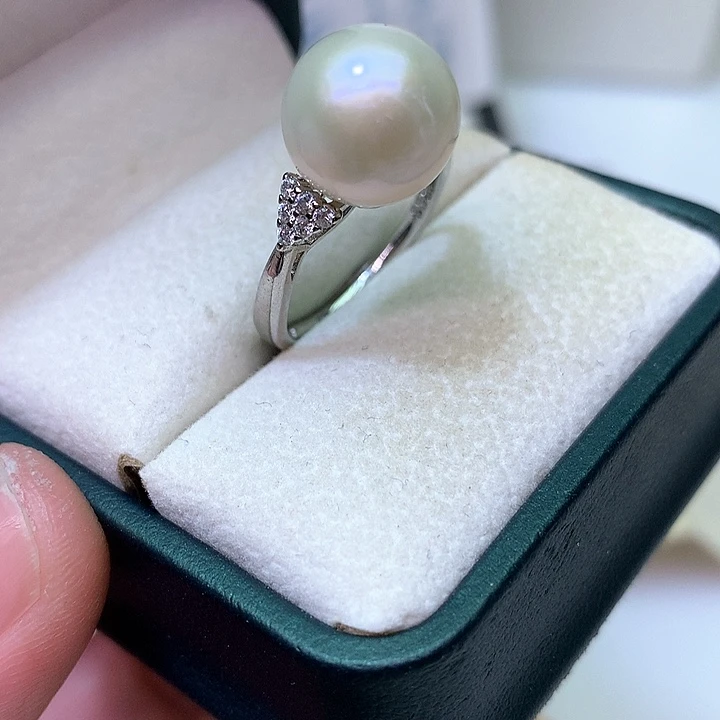 银S925镶嵌耳饰淡水珍珠