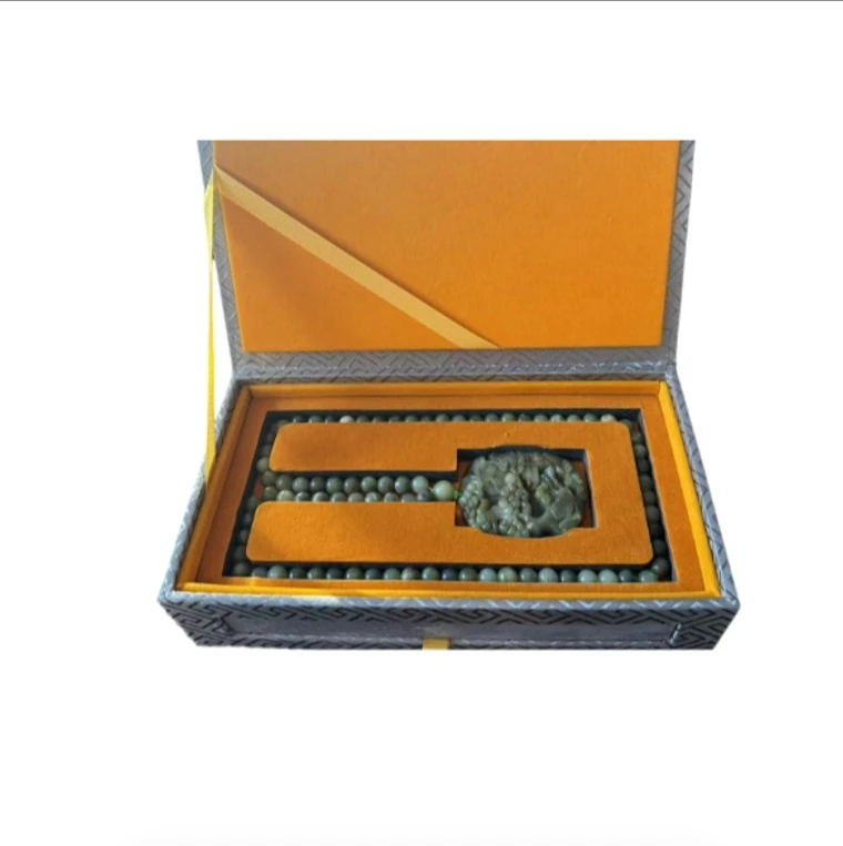 非金属布艺项链 永寿岩山水图项链