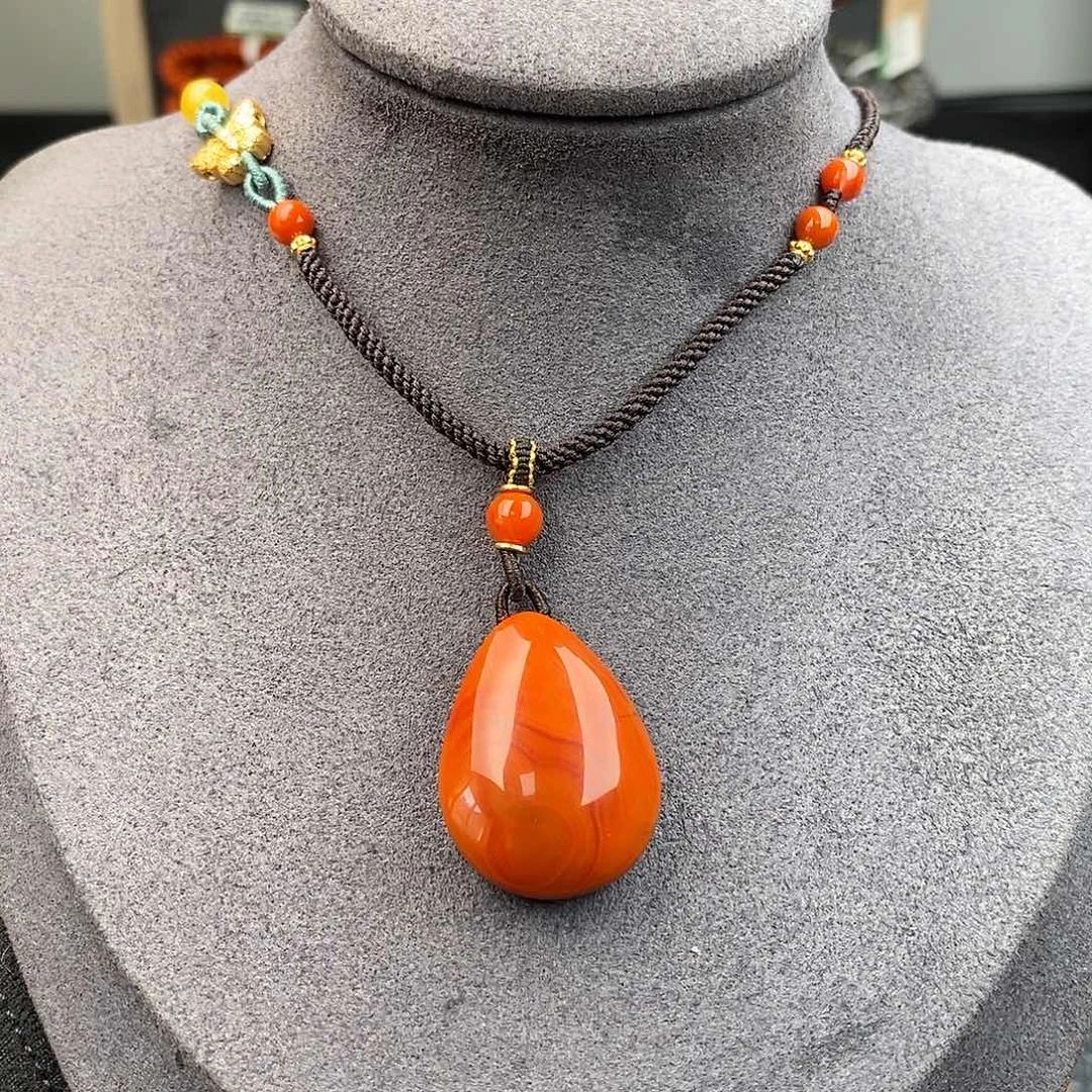 南红玛瑙未镶嵌四川凉山水滴毛衣链