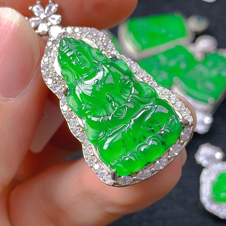 翡翠银S925镶嵌颈饰