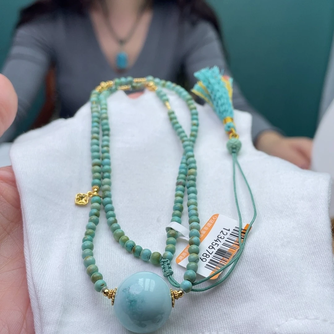 银S925镶嵌绿松石颈饰