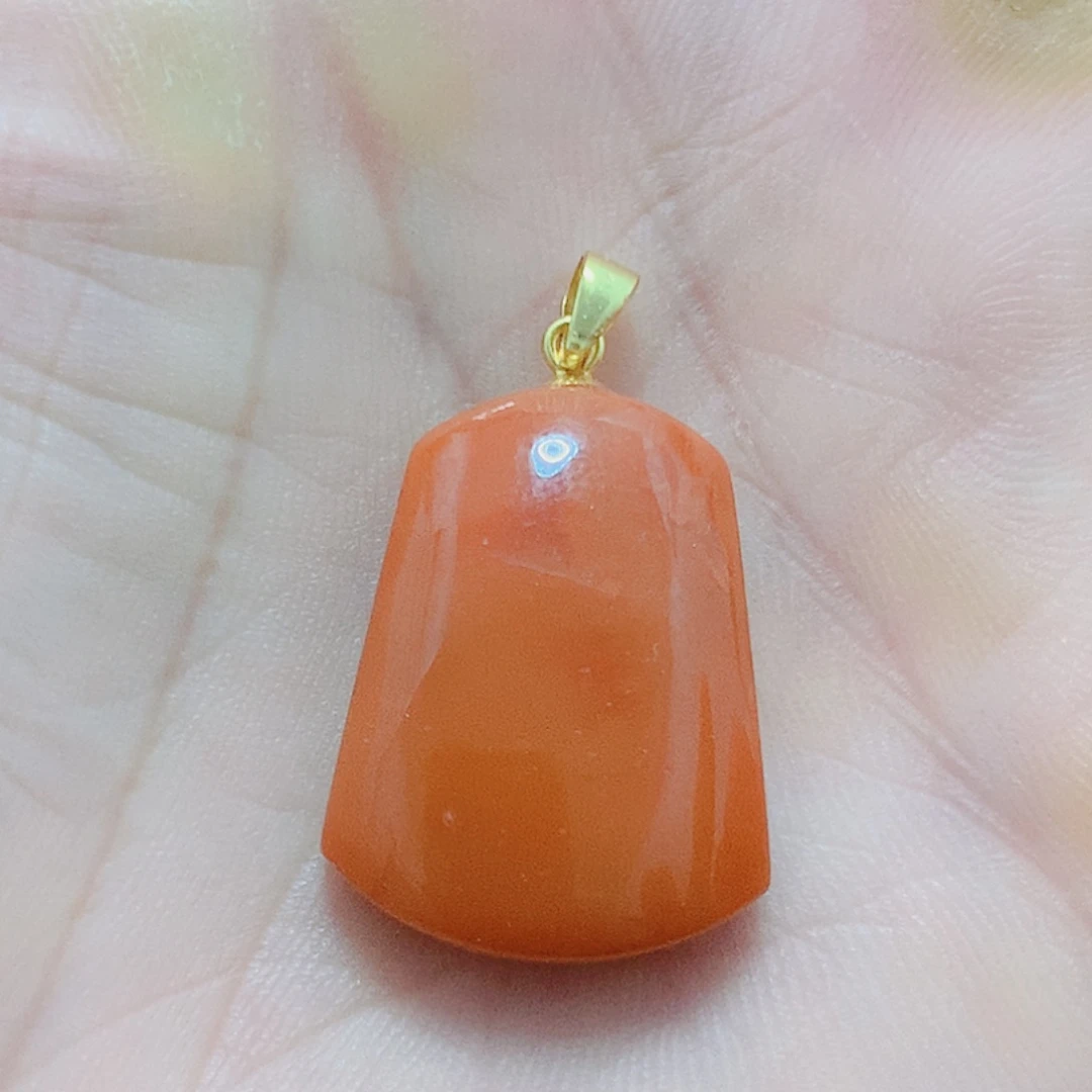 南红玛瑙银S925镶嵌吊坠(不含链)