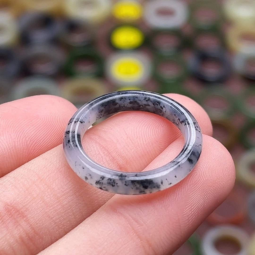 和田玉未镶嵌戒指17.9青花瓷