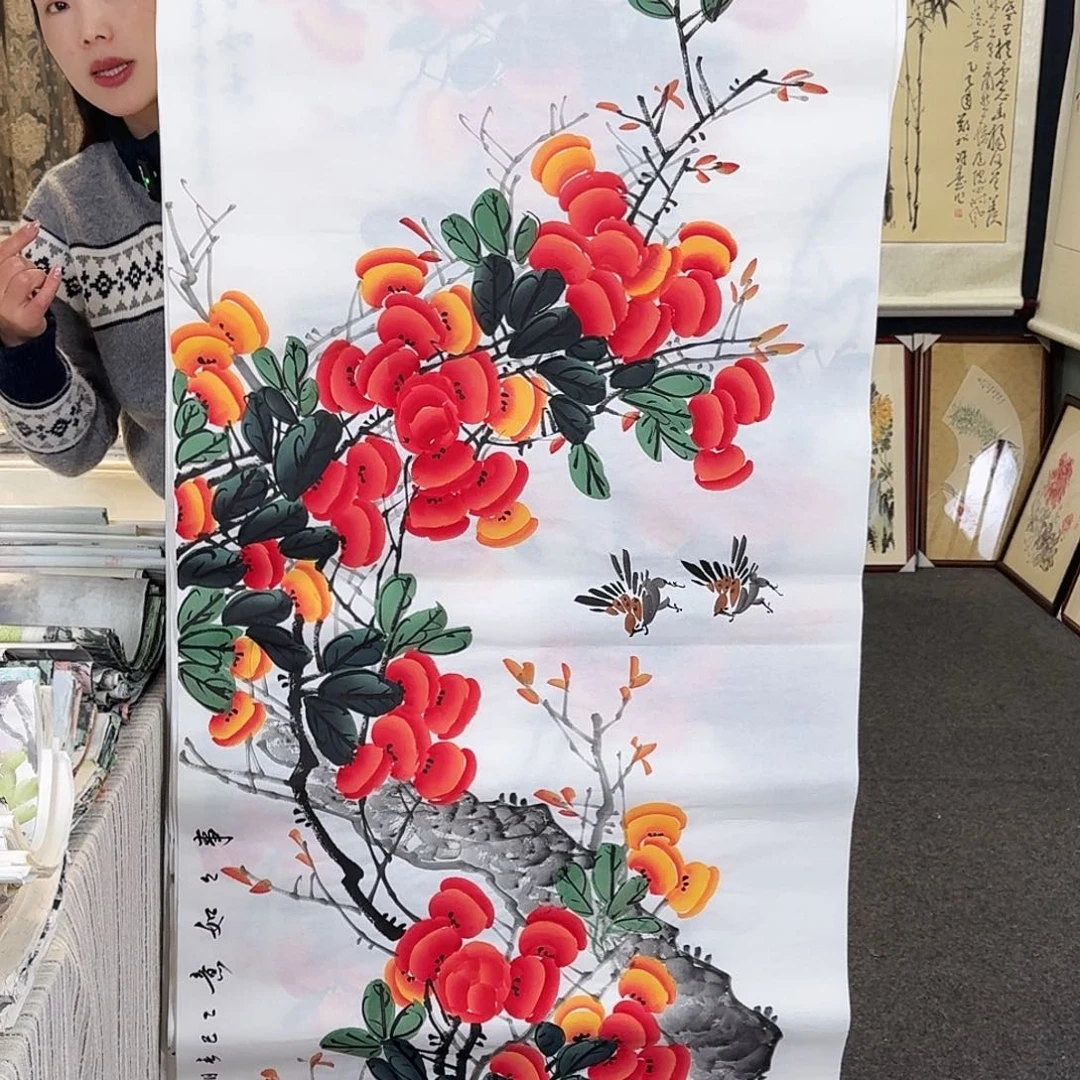 纯手绘国画作品好看四尺