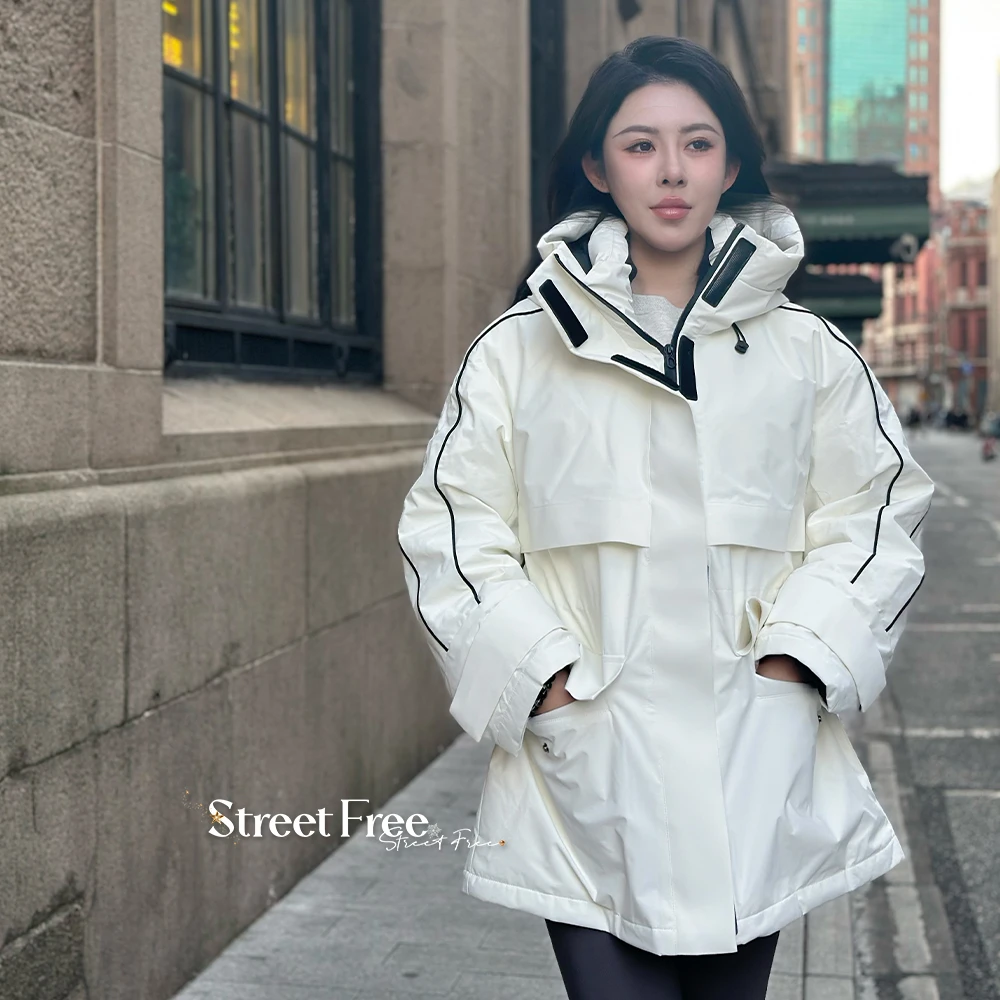 StreetFree2024冬季新款羽绒服舒适修身女款鹅绒服