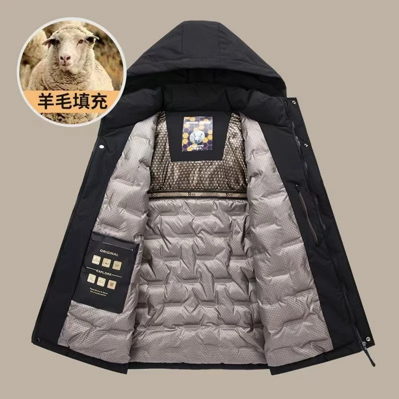 四种99号保暖厚款梭织常规徽章多口袋棉服石墨烯男款防水加厚外套