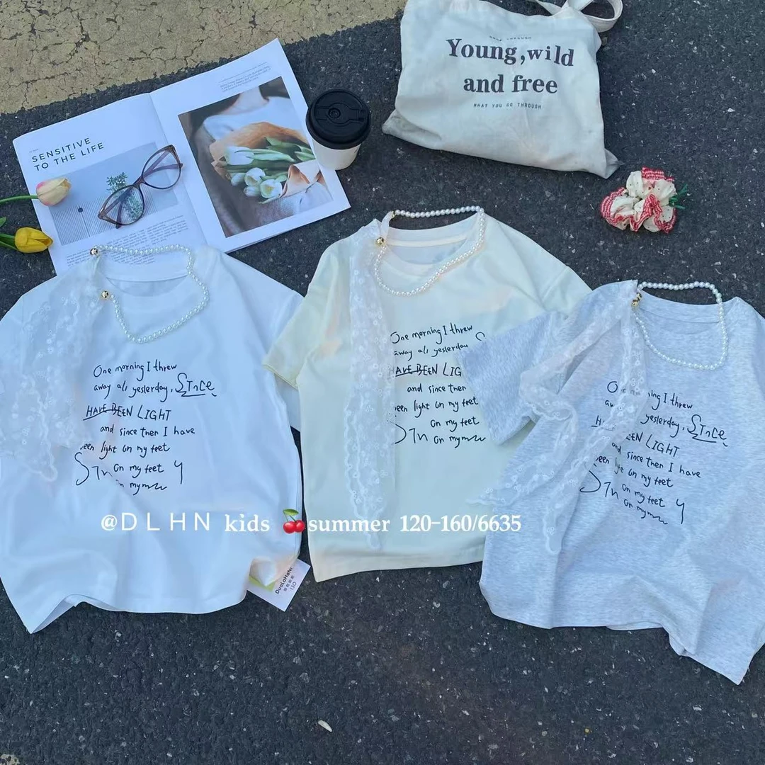 女宝字母项链短袖