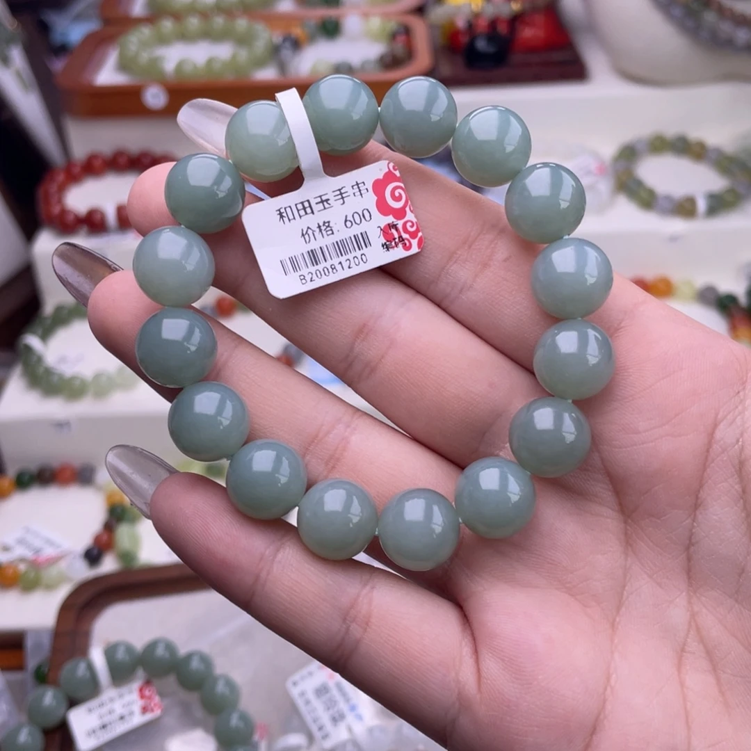 和田玉未镶嵌手串12mm