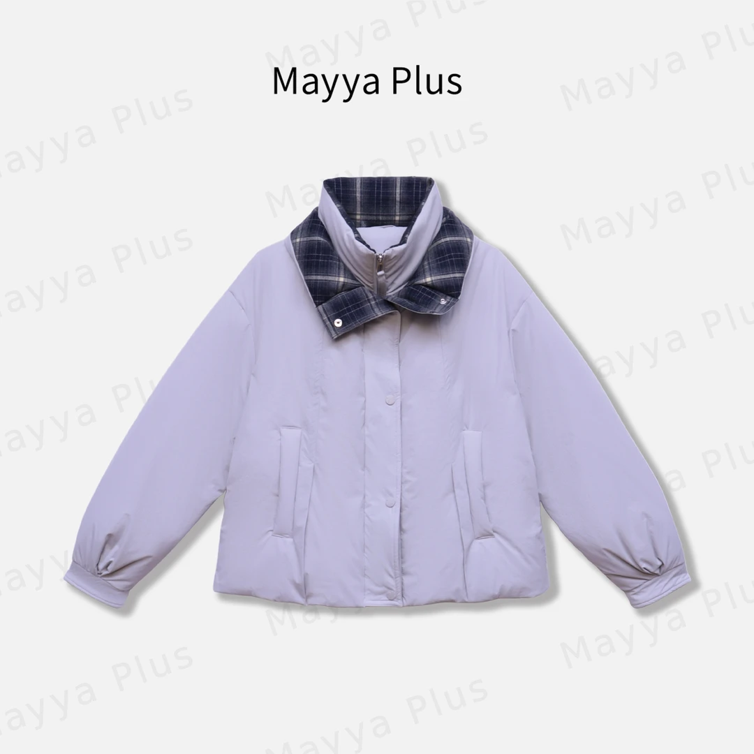 【格调派对】Mayya Plus麦芽定制气质显瘦流光风短羽绒服32546929