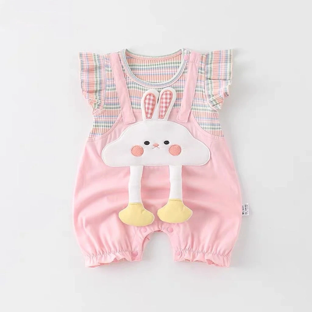 夏季婴儿衣服夏装宝宝薄款可爱公主短袖连体衣满月爬服新生儿哈衣