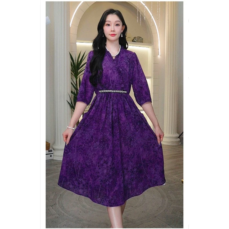 【退换货运费补贴】A2223F女装连衣裙-花色气质显瘦时尚裙子