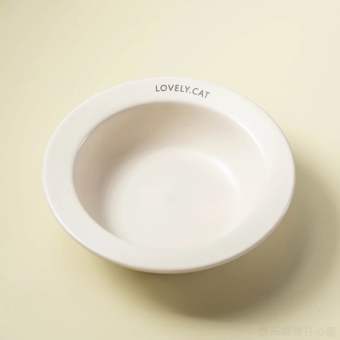 韩国bd同款宠物猫咪狗狗飞碟碗满食碗不黑下巴宠物陶瓷碗干湿粮碗