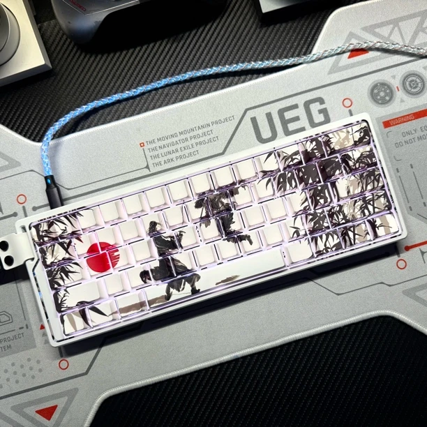 林中对决键帽侧刻透光PBT五面热升华磁轴键盘美加狮nano68/ace60