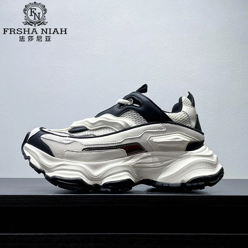 法莎尼亚男鞋ins超火厚底老爹鞋男款增高机甲炸街网面运动鞋时尚
