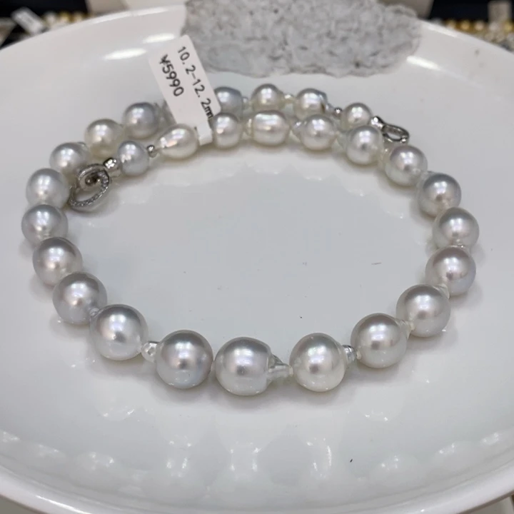 海水珍珠未镶嵌颈饰村***头澳白项链10.2-12.2 潘