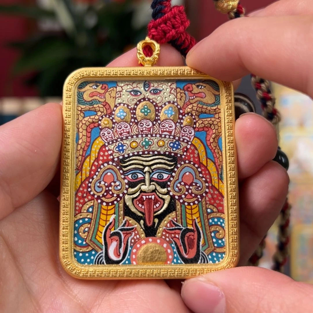 吊坠扎基热贡纯手绘唐卡