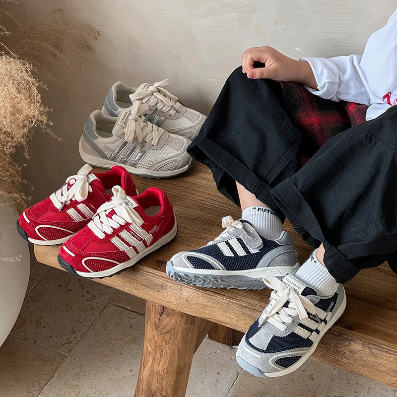 【儿童真皮阿甘鞋】2025秋季新款女童鞋子百搭透气男童德训鞋-25051