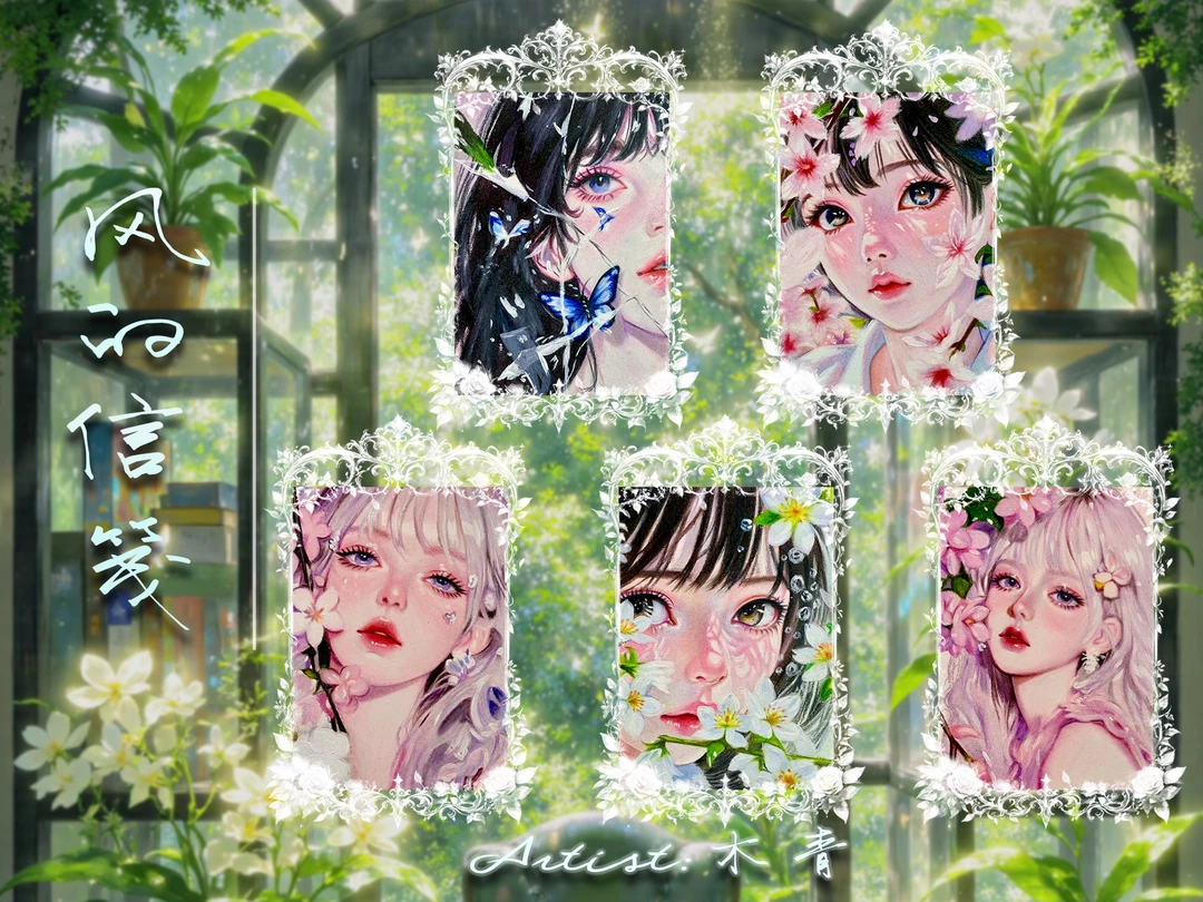 桃觅文创手绘工作室: 《风的信笺》系列 米可