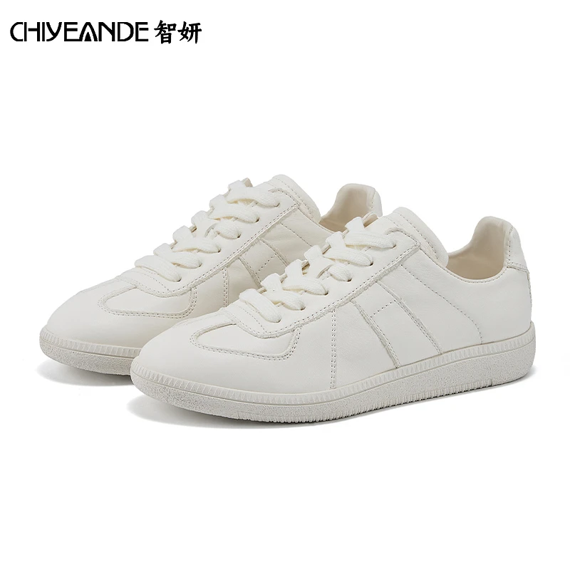 头层牛皮德训2025夏季新款百搭休闲运动鞋网红爆款小白鞋女25031