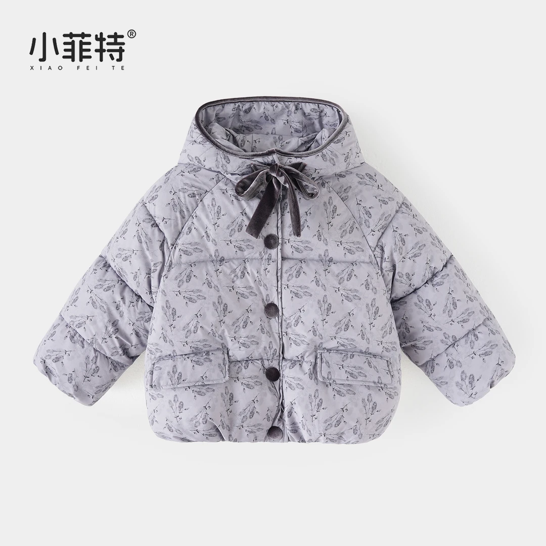 小菲特女童冬连帽外套中大童保暖上衣儿童休闲棉服衣服BGYD57939