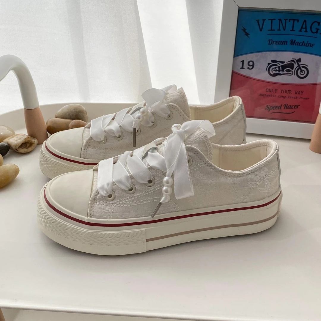 5083 远波！品牌！夏季丝带帆布鞋女透气百搭