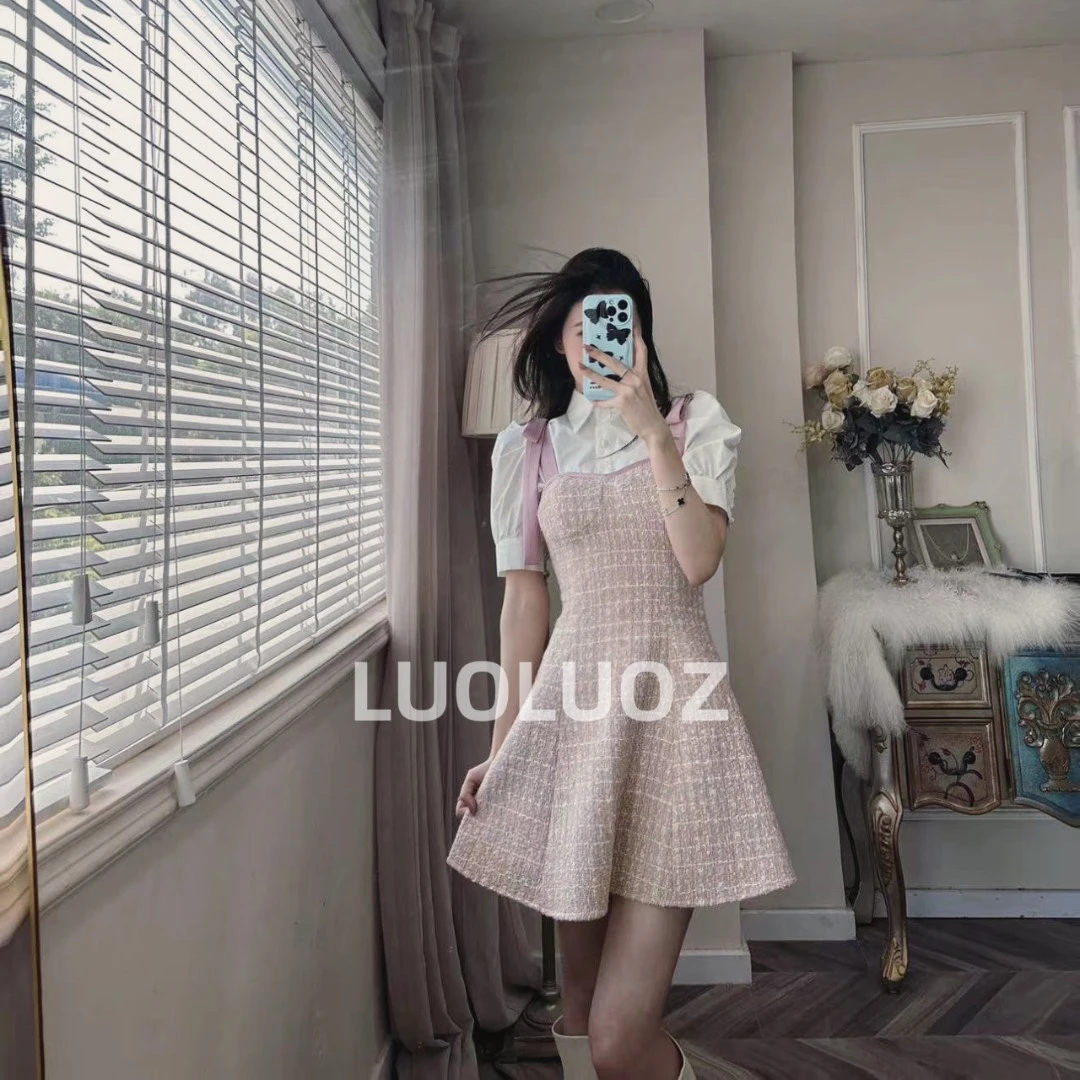 【现货】LUOLUOZ【樱荔香氛】仅吊带裙|修身甜美撞色连衣裙
