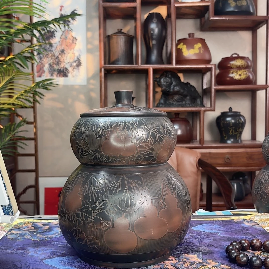 好****钦州坭兴陶瑕2.5斤葫芦罐直播间福利