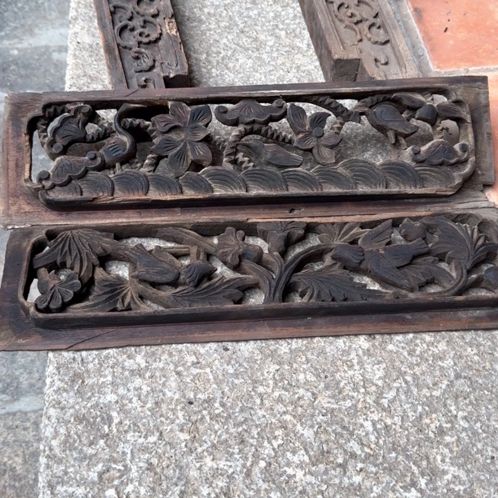 雪***庐香榧木香樟木木雕一对