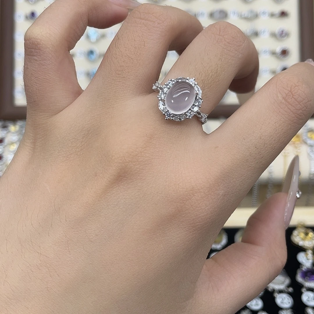 银S925镶嵌芙蓉石戒指