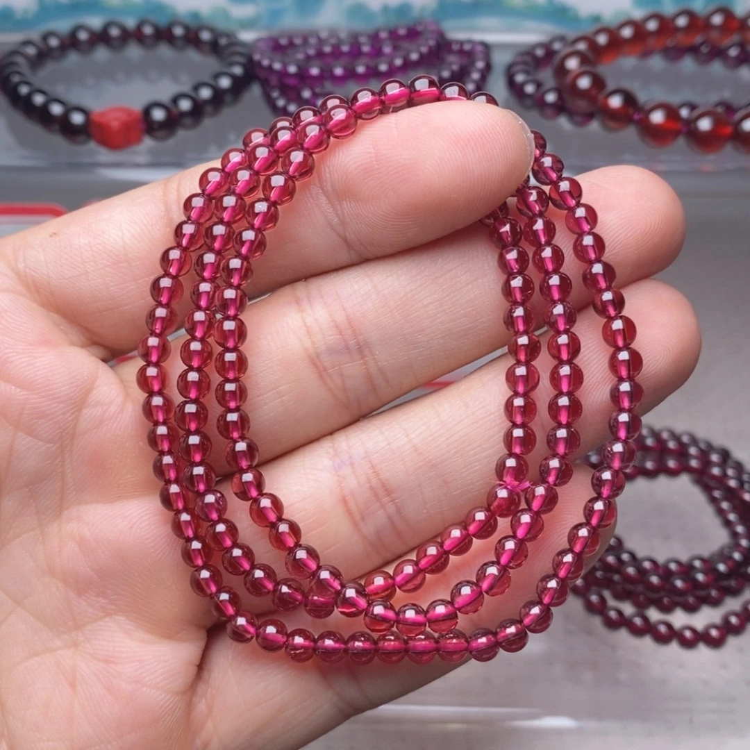 石榴石手链未镶嵌卡4➕全净体毕业级香槟粉