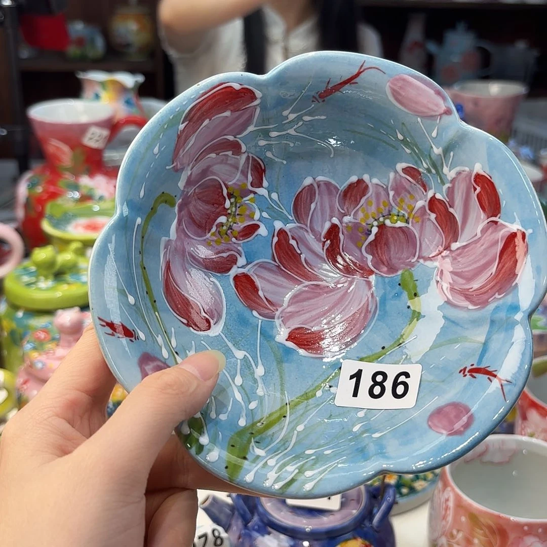 瓷片景德镇手绘高温釉下彩陶瓷茶具