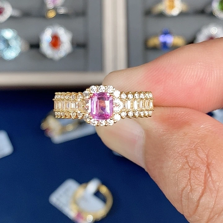 蓝宝石戒指银S925镶嵌