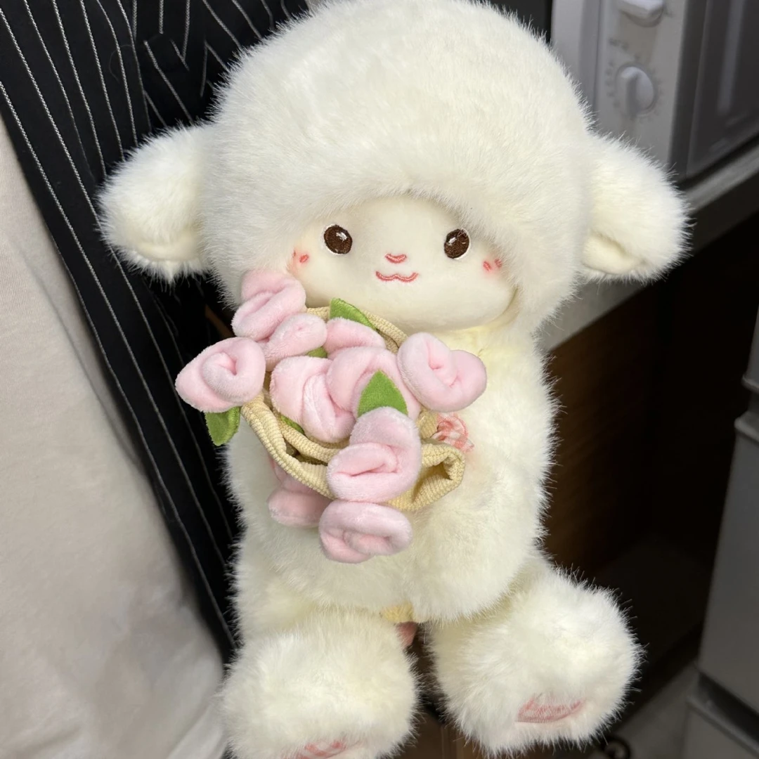 玫瑰花小羊玩偶娃娃毛绒玩具女生抱抱玩偶毛绒公仔情侣生日礼物