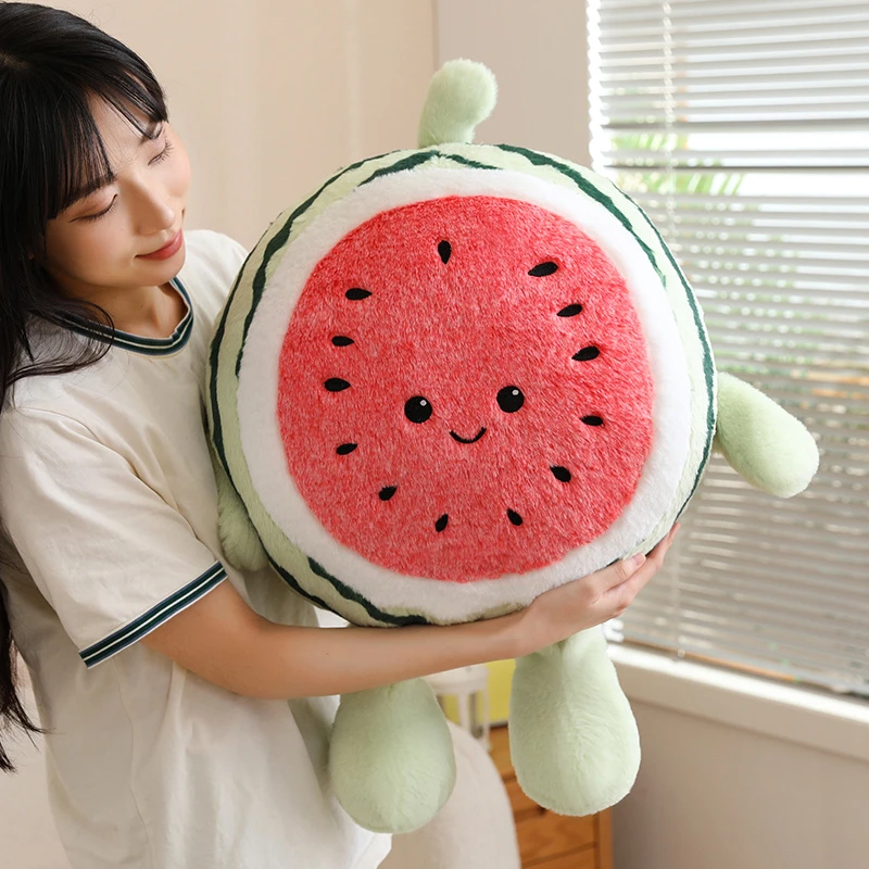 可爱跑跑西瓜床上公仔毛绒玩具抱枕儿童睡觉搭子玩偶生日礼物女生